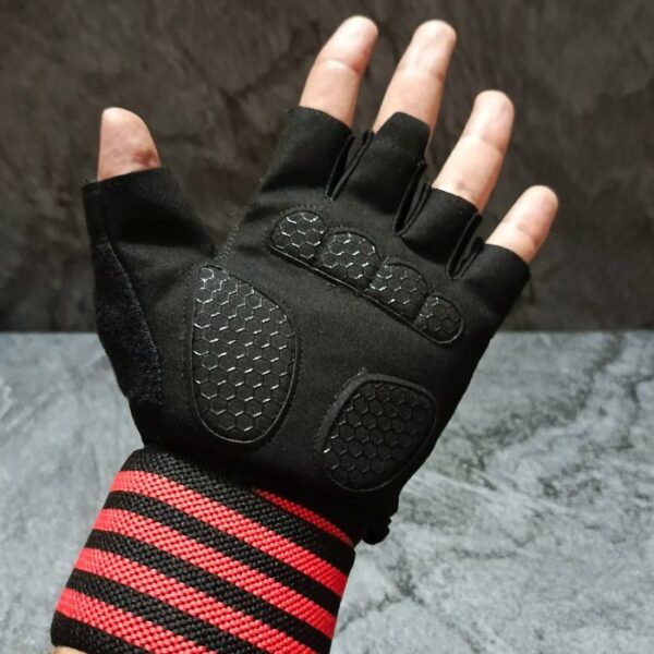 Weight Lifting GYM Gloves- BLACK RED
