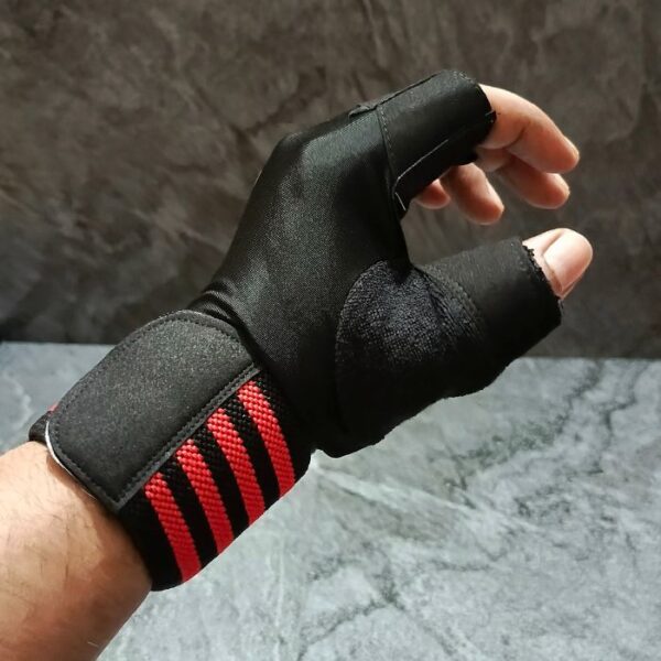 Weight Lifting GYM Gloves- BLACK RED