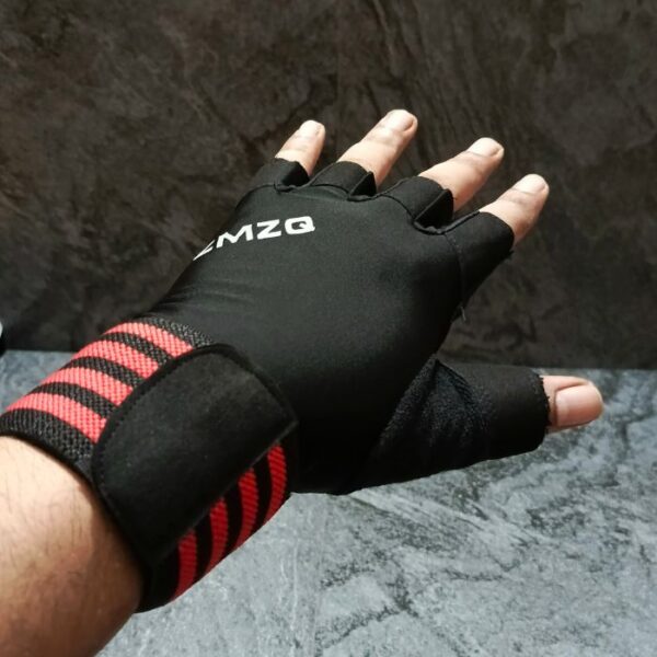 Weight Lifting GYM Gloves- BLACK RED