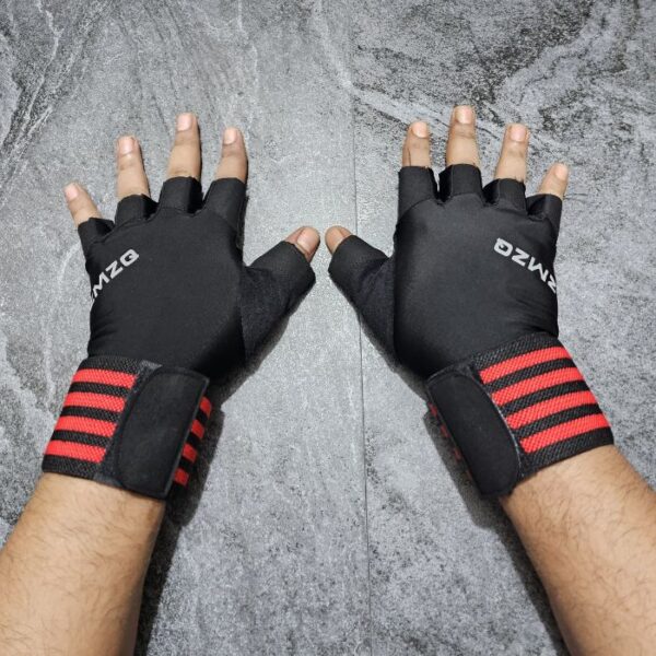 Weight Lifting GYM Gloves- BLACK RED