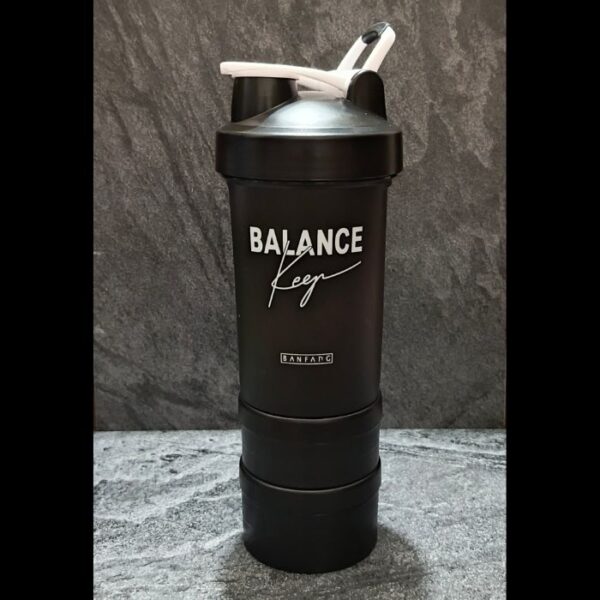 3 Part Shaker Bottle- Black 1