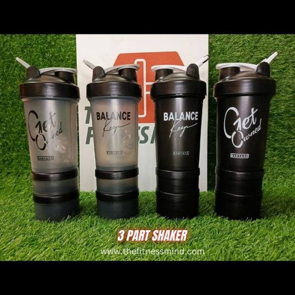 3 Part Shaker Bottle- Clear 2