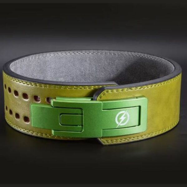 Lever Leather Power Lifting 13mm Belt- Parrot Green