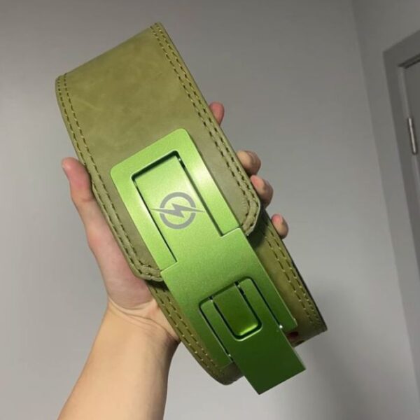 Lever Leather Power Lifting 13mm Belt- Parrot Green