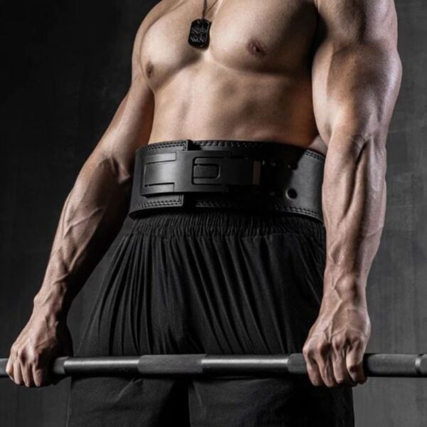 FITER GYMER BLACK - Lever Leather Power Lifting 11mm Belt