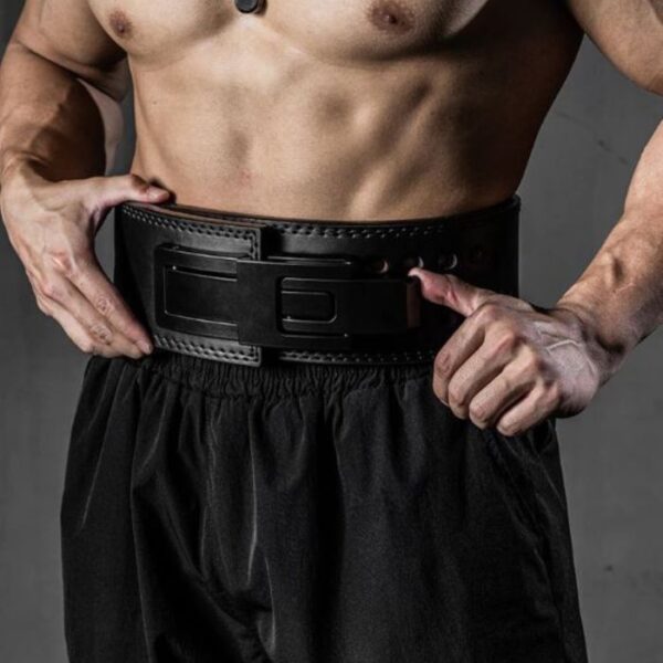 FITER GYMER BLACK - Lever Leather Power Lifting 11mm Belt