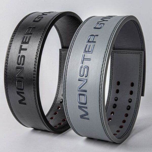 MONSTER GYMER ASH - Lever Leather Power Lifting 13mm Belt