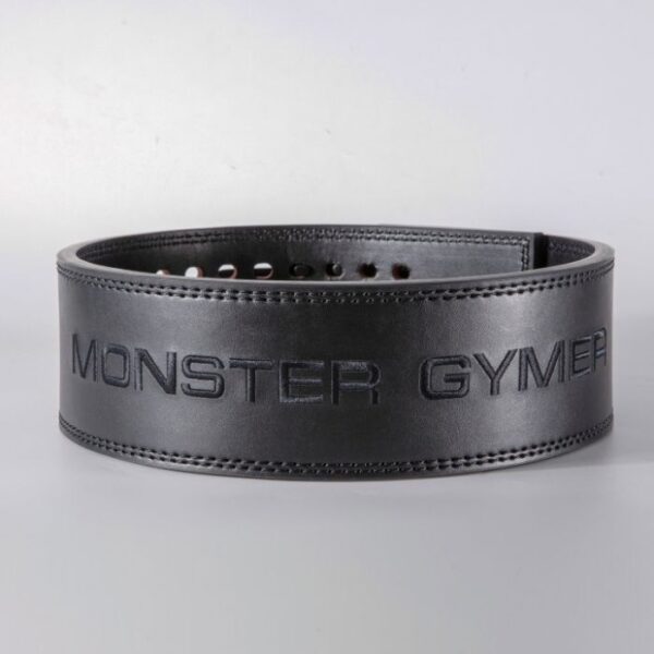 MONSTER GYMER BLACK - Lever Leather Power Lifting 13mm Belt