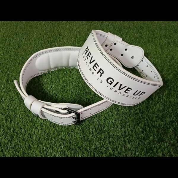 Premium Fitness Weightlifting GYM Belt- White
