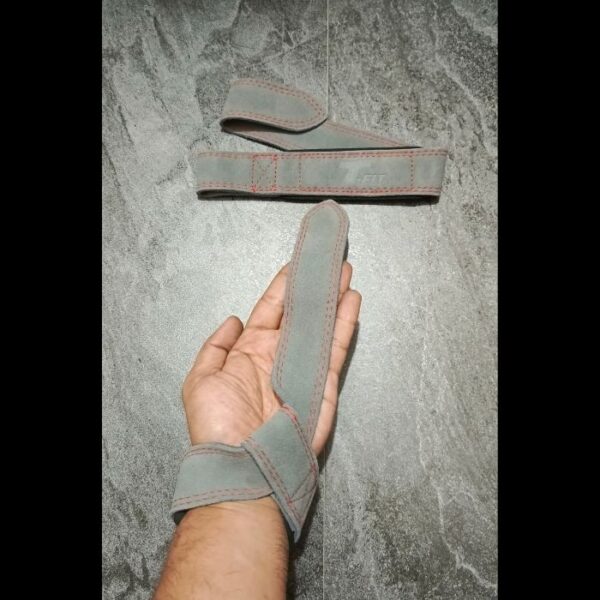 Premium Heavy Duty Cowhide Leather Wrist Lifting Straps- GRAY