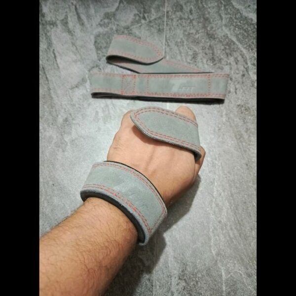 Premium Heavy Duty Cowhide Leather Wrist Lifting Straps- GRAY
