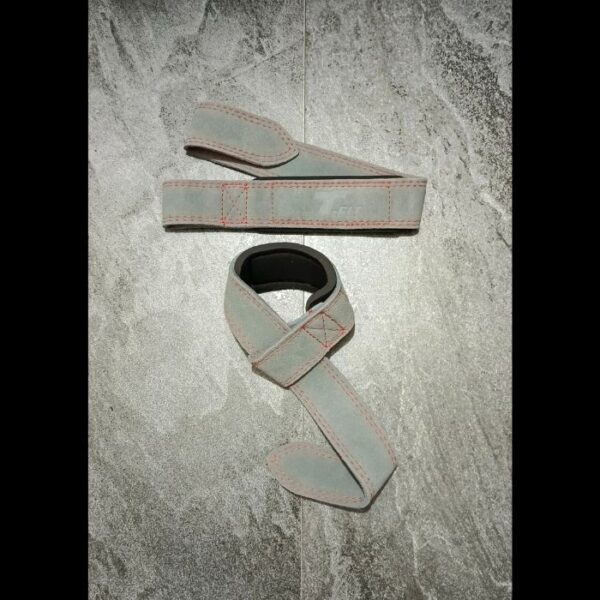 Premium Heavy Duty Cowhide Leather Wrist Lifting Straps- GRAY