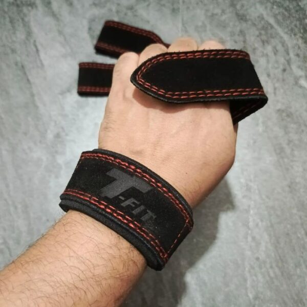 Premium Heavy Duty Cowhide Leather Wrist Lifting Straps- BLACK