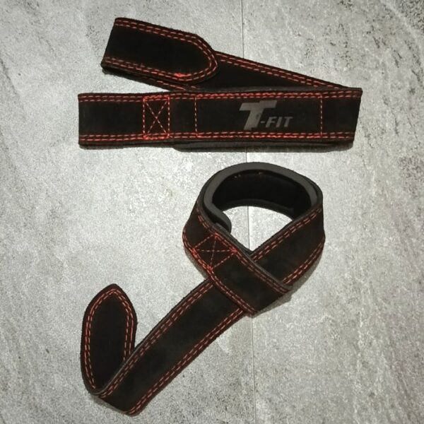 Premium Heavy Duty Cowhide Leather Wrist Lifting Straps- BLACK