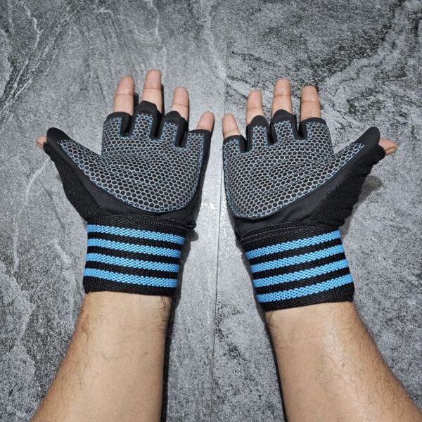 Half Finger Weightlifting Gloves- BLACK BLUE