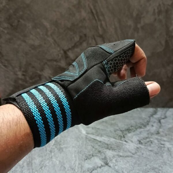 Half Finger Weightlifting Gloves- BLACK BLUE