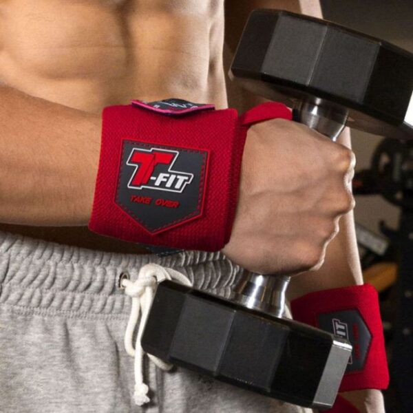 Premium T-Fit Wrist Wraps – Red