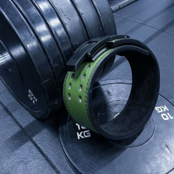 FITER GYMER ARMY GREEN – Lever Leather Power Lifting 11MM Belt