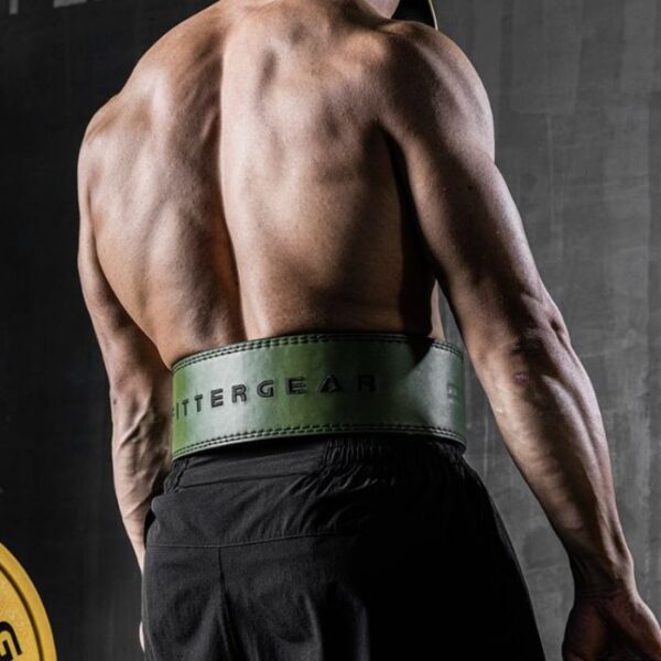 FITER GYMER ARMY GREEN – Lever Leather Power Lifting 11MM Belt