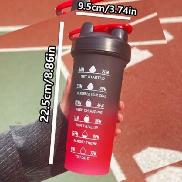 Frosted Gradient 700ml Shaker Bottle- Black & Red