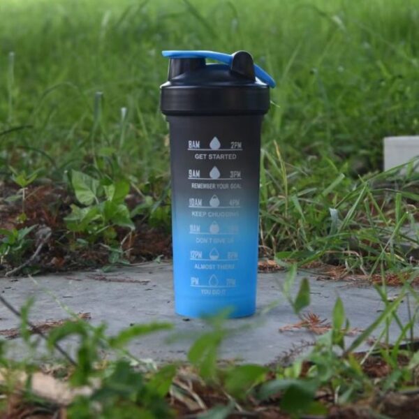 Frosted Gradient 700ml Shaker Bottle- Black & Blue