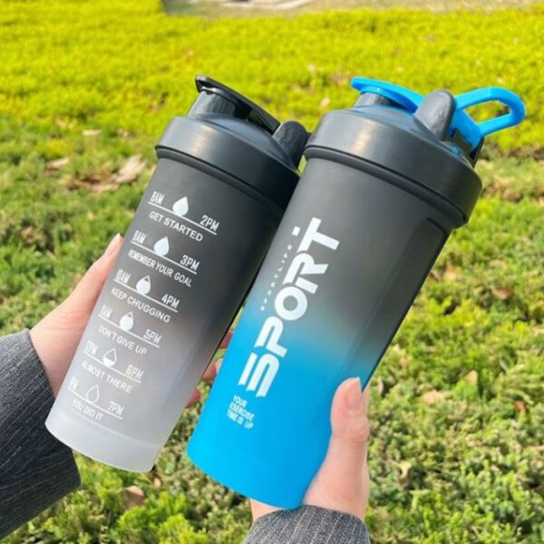 Frosted Gradient 700ml Shaker Bottle- Black & Blue
