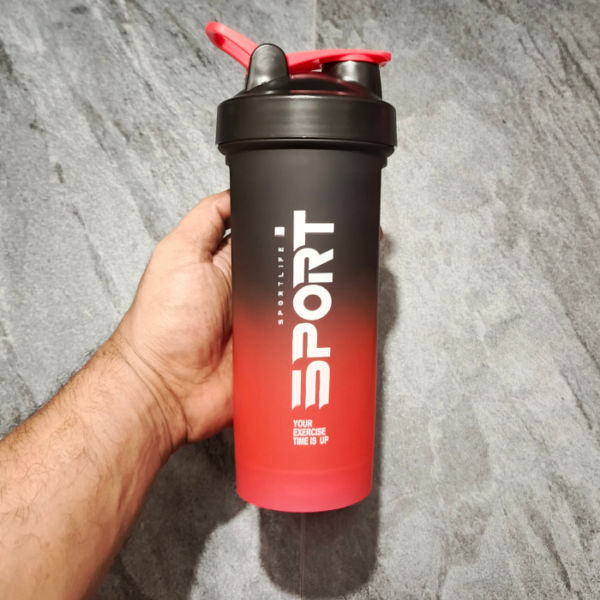 Frosted Gradient 700ml Shaker Bottle- Black & Red