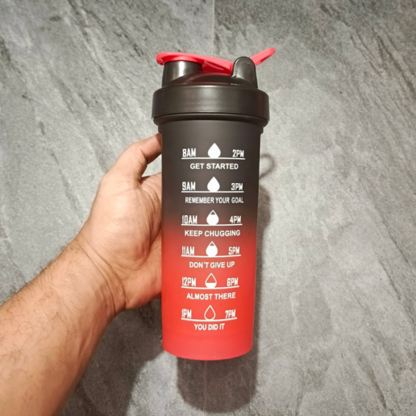 Frosted Gradient 700ml Shaker Bottle- Black & Red