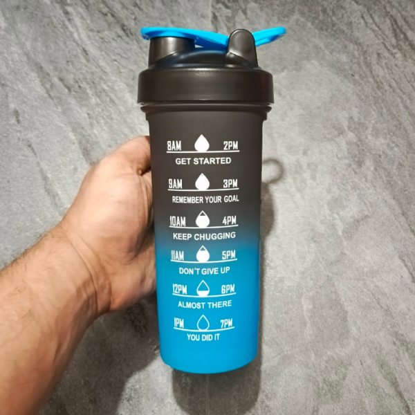 Frosted Gradient 700ml Shaker Bottle- Black & Blue