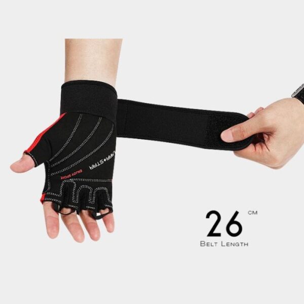 LARA*STAR Premium Microfiber Half-Finger Weight Lifting Gloves- BLACK