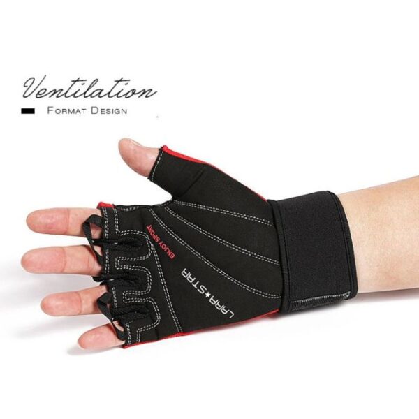 LARA*STAR Premium Microfiber Half-Finger Weight Lifting Gloves- BLACK
