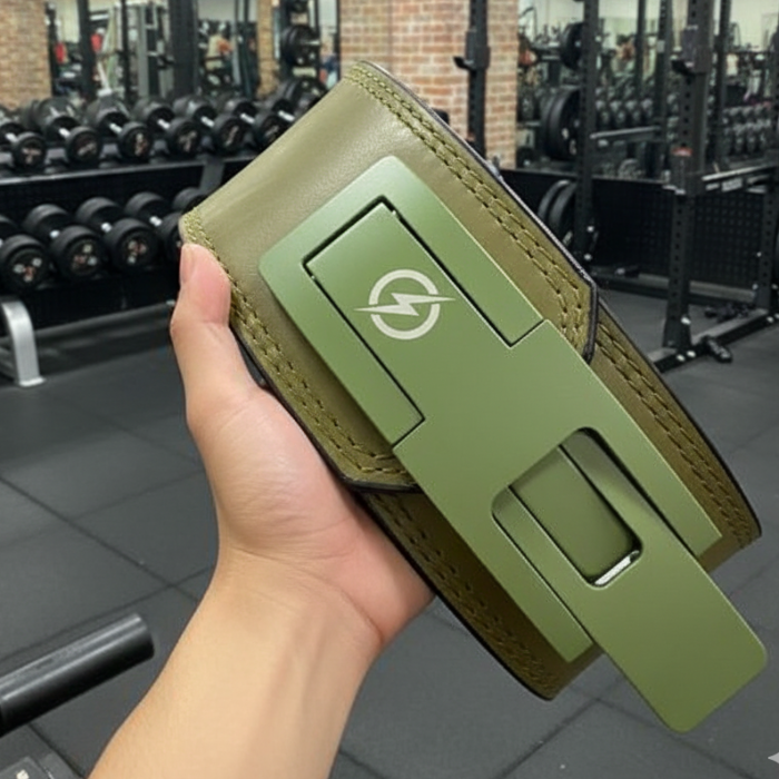 Lever Leather Power Lifting 13mm Belt- Parrot Green