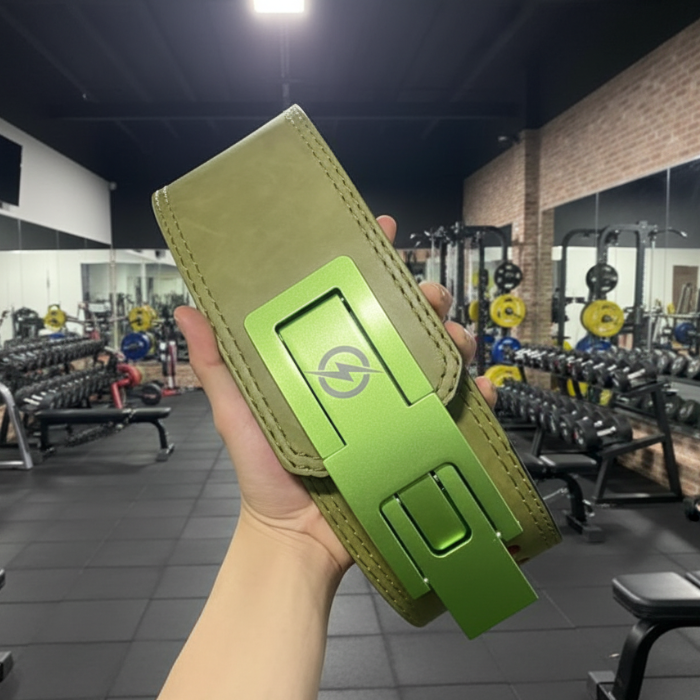 Lever Leather Power Lifting 13mm Belt- Parrot Green