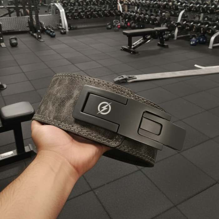 LEVER LEATHER POWER LIFTING 13MM BELT – GRAY