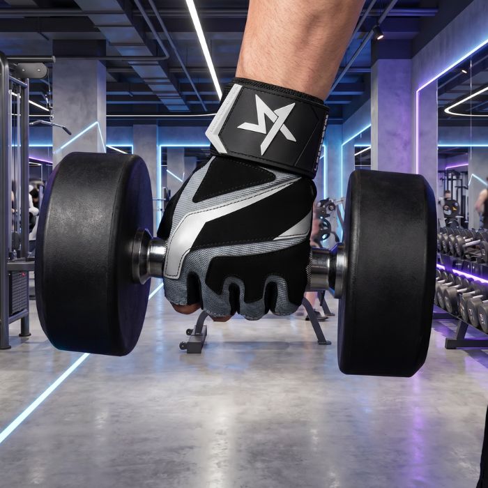 LARA*STAR Premium Weightlifting Workout Gloves with Wrist Support- Black Gray