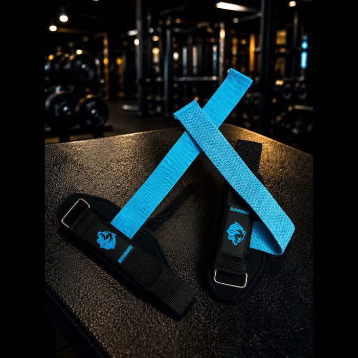 Clinkerman Pro Lifting Straps with 3D Honeycomb Silicone- BLUE
