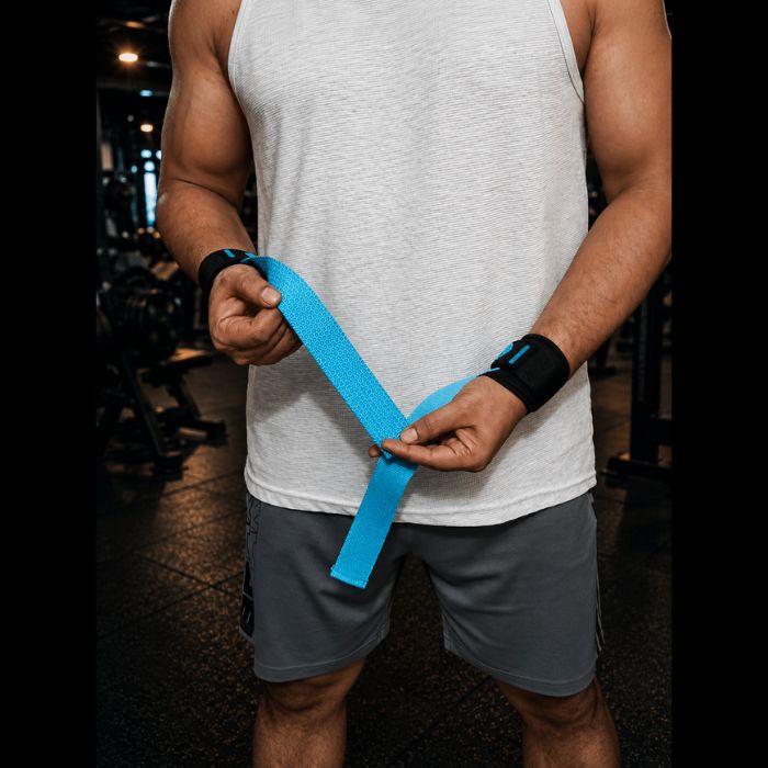 Clinkerman Pro Lifting Straps with 3D Honeycomb Silicone- BLUE