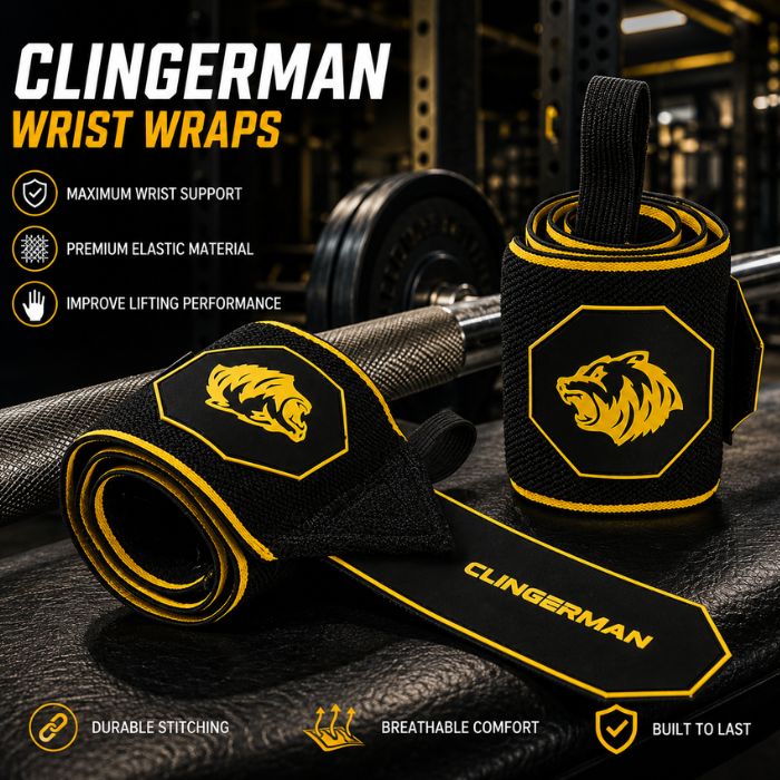 CLINGERMAN Wrist Wraps Anti-slip Silicone- BLACK GOLD
