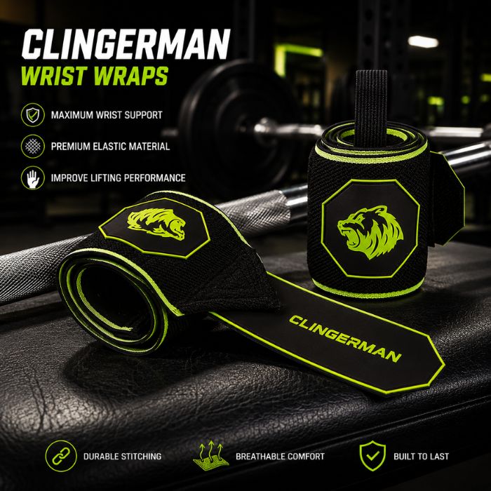 CLINGERMAN Wrist Wraps Anti-slip Silicone- BLACK GREEN