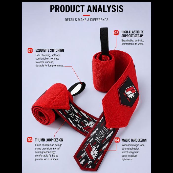 PROSUPPS PS3 Generation Wrist Wraps- RED