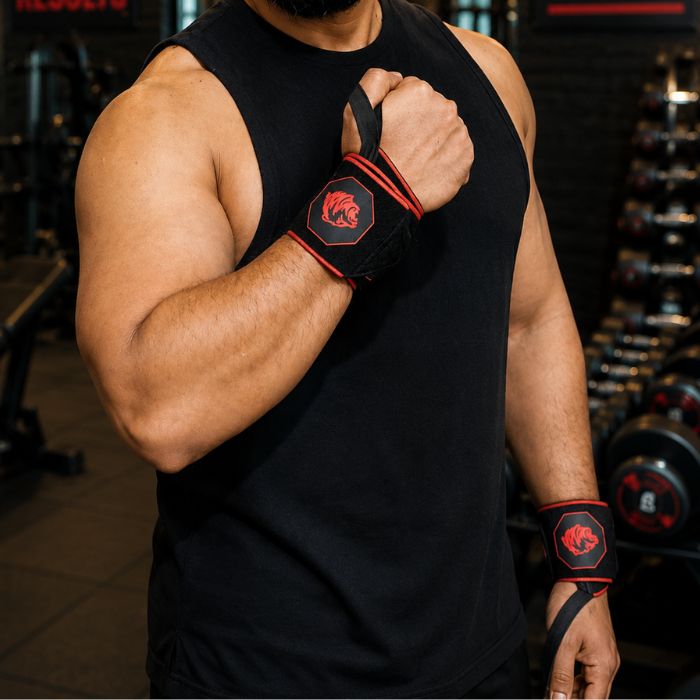 CLINGERMAN Wrist Wraps Anti-slip Silicone- BLACK RED