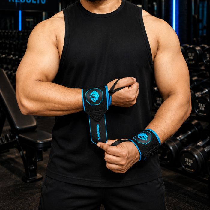 CLINGERMAN Wrist Wraps Anti-slip Silicone- BLACK BLUE