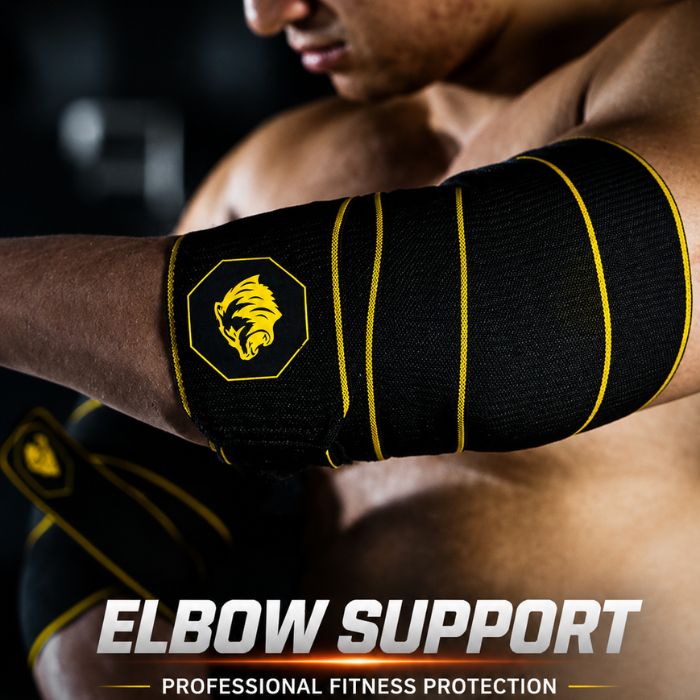 Clinkerman Elbow Wraps Non-Slip Silicone- BLACK YELLOW