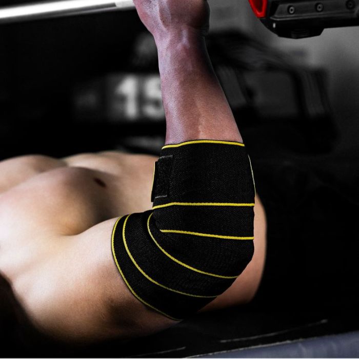 Clinkerman Elbow Wraps Non-Slip Silicone- BLACK YELLOW