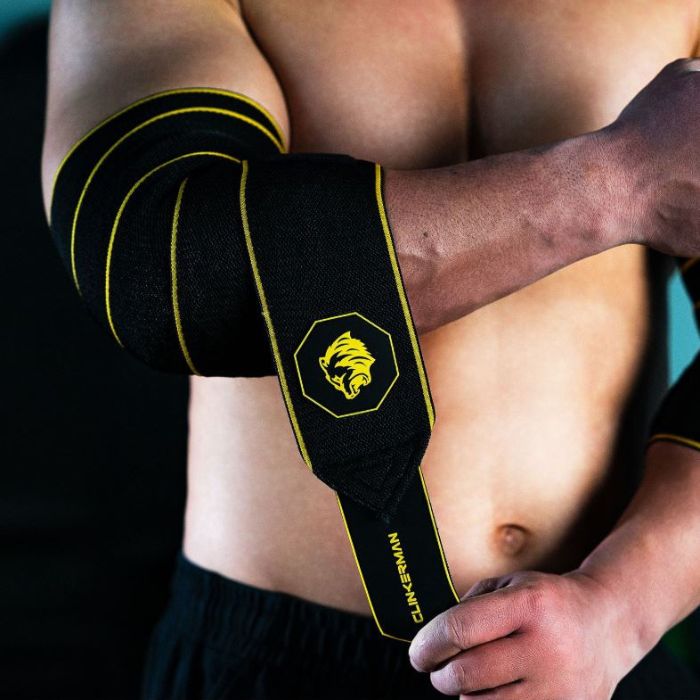 Clinkerman Elbow Wraps Non-Slip Silicone- BLACK YELLOW