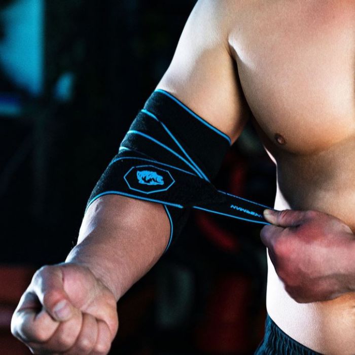 Clinkerman Elbow Wraps Non-Slip Silicone- BLACK BLUE