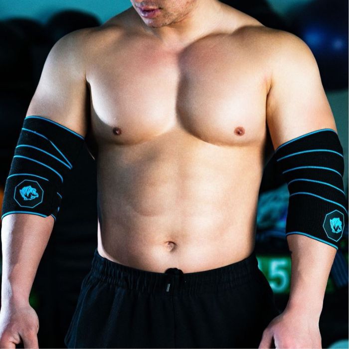 Clinkerman Elbow Wraps Non-Slip Silicone- BLACK BLUE