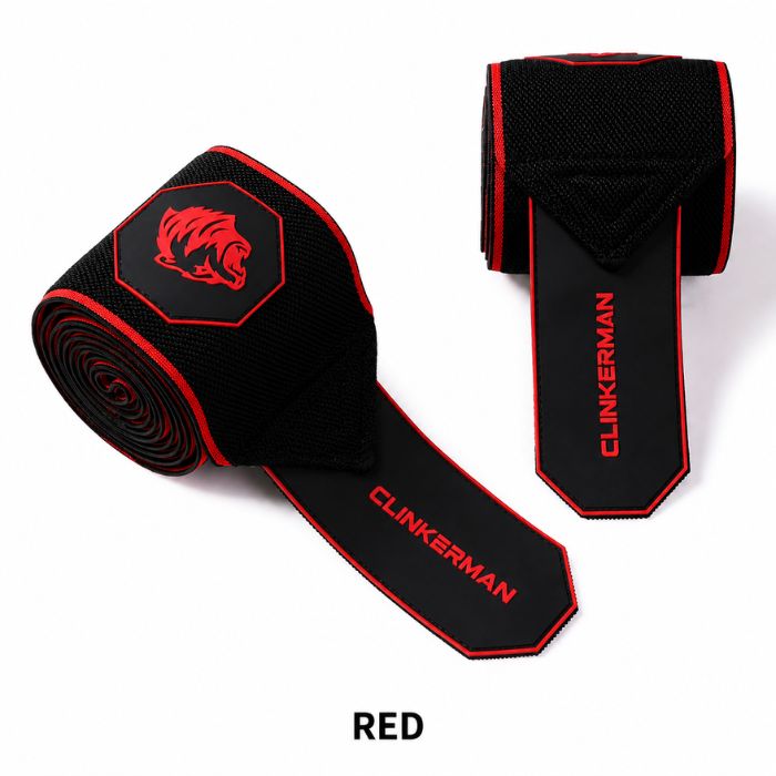 Clinkerman Elbow Wraps Non-Slip Silicone- BLACK RED