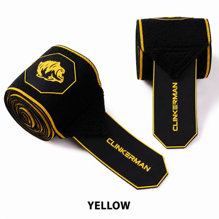 Clinkerman Elbow Wraps Non-Slip Silicone- BLACK YELLOW