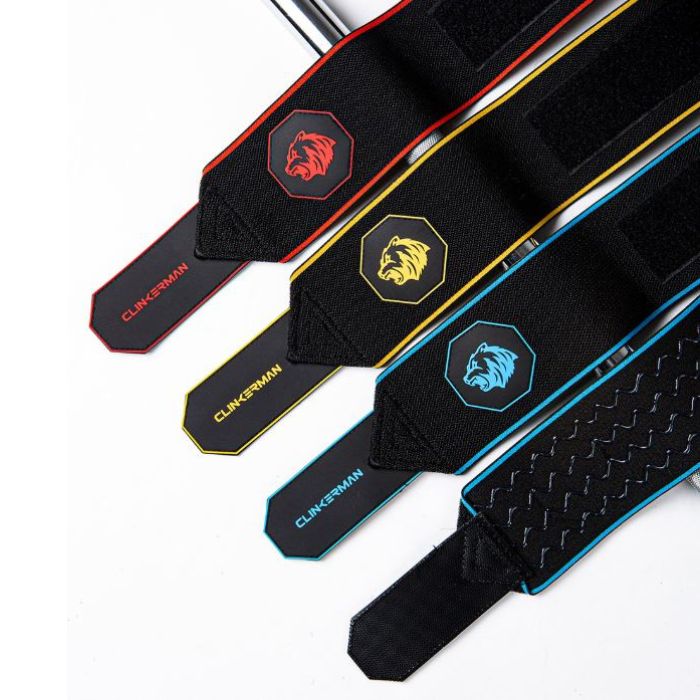 Clinkerman Knee Wraps Non-Slip Silicone- BLACK YELLOW